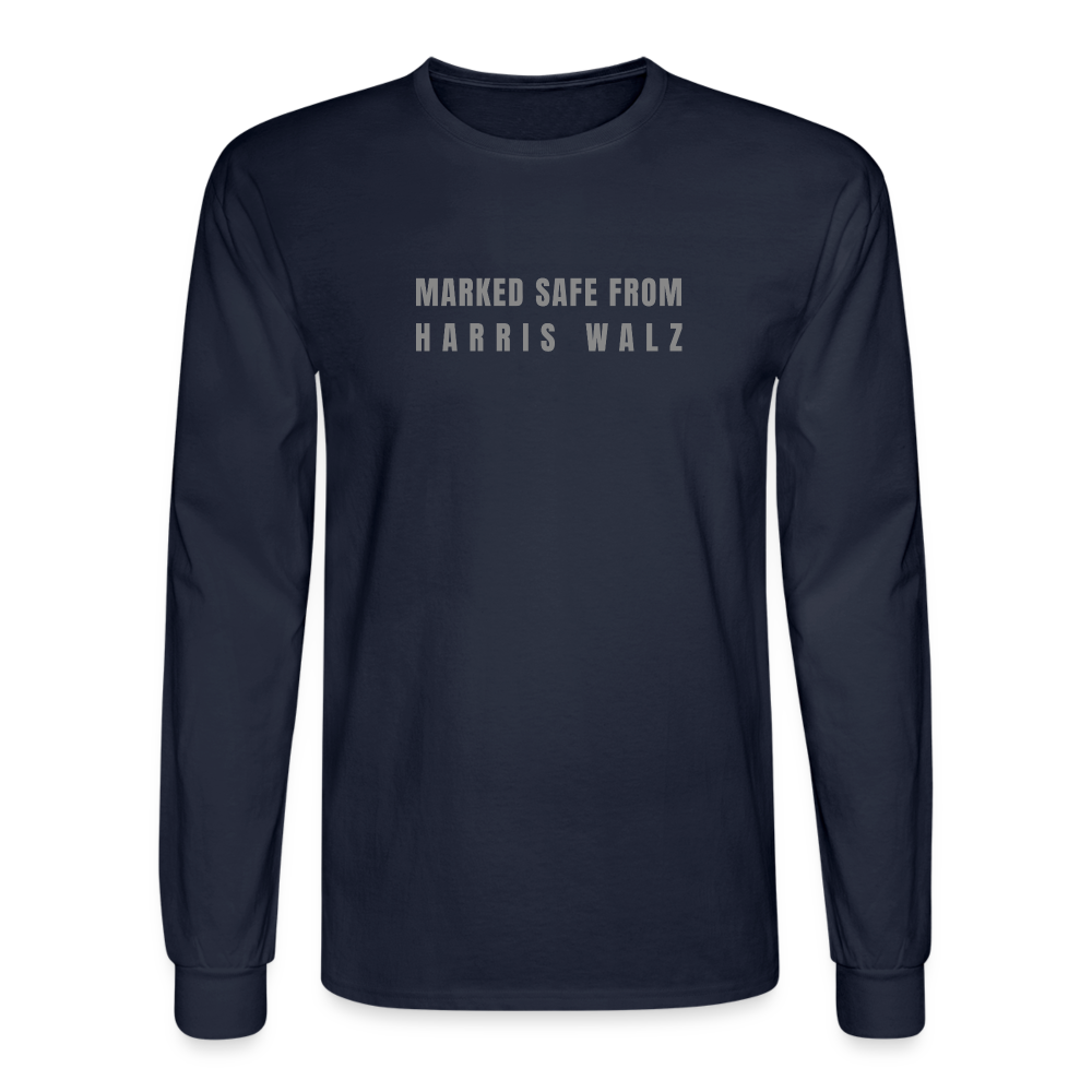 Marked Safe - Men's Long Sleeve T-Shirt - navy