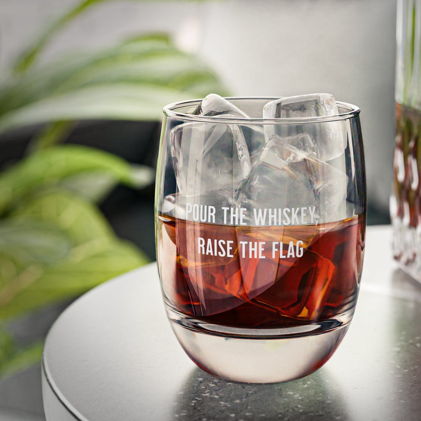 Pour the Whiskey, Raise the Flag Whiskey Glass